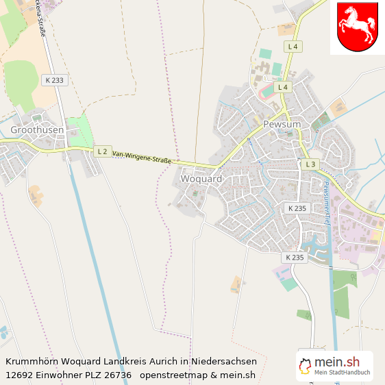 Krummhrn Woquard  Lageplan